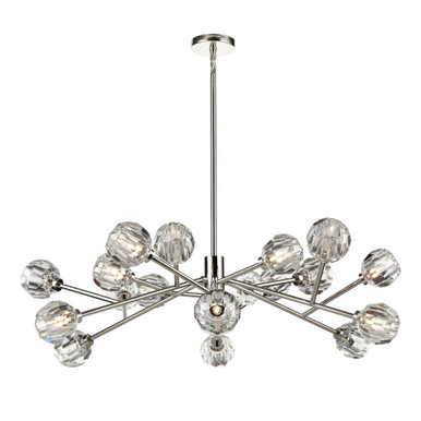 Parisian 18 Light Chandelier 13 x 48.5 Inch by Zeev CD10308-18-PN - CD10308-18-PN