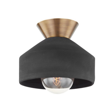 Covina 1 Light 11 Inch Wide Flush Mount by Troy - C9811-PBR/CBK