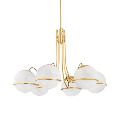 Hingham 6 Light Oversized Chandelier by Hudson Valley - 3940-AGB