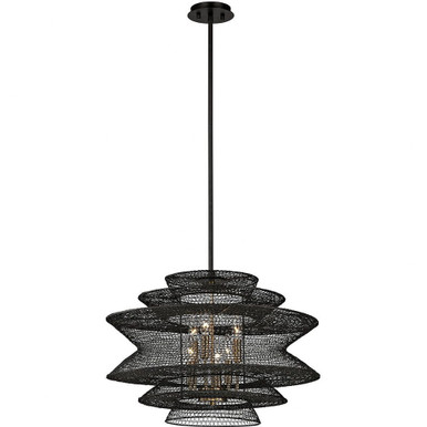 Kokoro Six Light Pendant by Troy - F6016-SBK