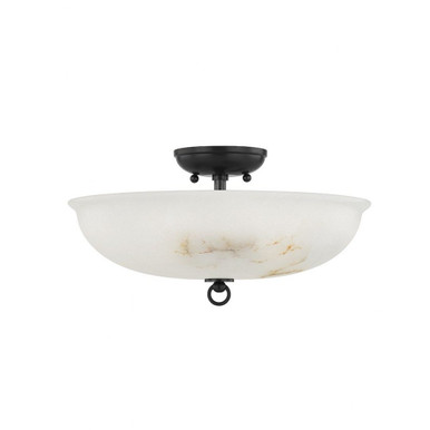 Somerset 3 Light 16 Inch Wide Semi Flush Mount by Hudson Valley - MDS810-DB