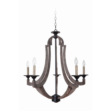 Winton 5 Light Chandelier 30.38 Inch Tall and 29.5 Inch Wide by Craftmade - 35125-WP