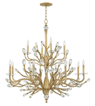 Eve 12 Light Oversized 2 Tier Foyer Chandelier by Fredrick Ramond - FR46810CPG