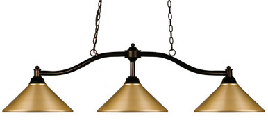 Chance 3 Light Medium Island Pendant by Z-Lite - 147BRZ-MSG