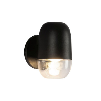 Yara 9W LED Outdoor Wall Lantern by Kuzco - EW38504-BK/CL