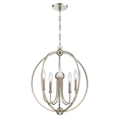 Sylvan 5 Light Medium Chandelier by Crystorama 2247-NOSHADE - 2247-NOSHADE