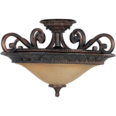 Symphony 3 Light 22.5 Inch Wide Semi Flush Mount by Maxim - 11241SAOI