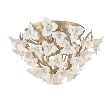 Lily 4 Light 18.25 Inch Wide Flush Mount by Corbett - 211-34-SGL