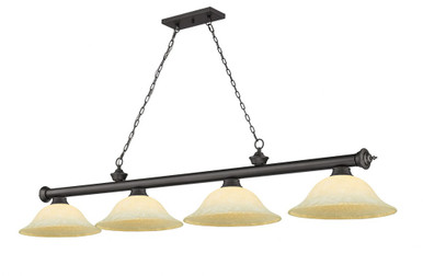 Cordon 4 Light Billiard 14 x 14 Inch by Z-Lite 2306-4BRZ-GM16 - 2306-4BRZ-GM16