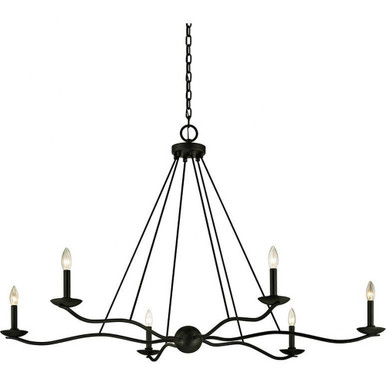 Sawyer 6 Light Oversized Stylish Chandelier by Troy - F6306-FOR