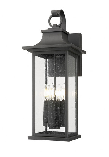 Tiberius 4 Light Outdoor Wall Mount 24 Inch Tall and 9 Inch Wide By Z-Lite - 5017B-BK