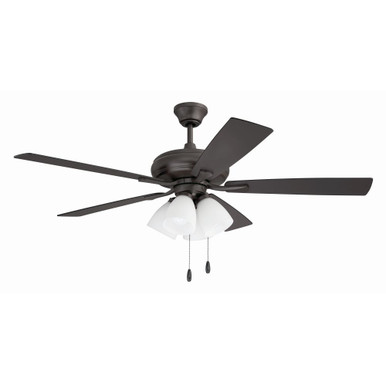Eos 5 Blade Ceiling Fan with Light Kit 19.29 X 52 Inch Wide by Craftmade - ECF114CBZ5-CBZWLN