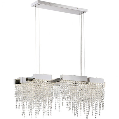 Crystal Falls 60W 1 LED Light Oversized Linear Pendant by Quoizel - PCCL1033PK