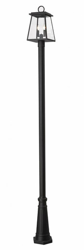 Broughton 2 Light Outdoor Post Mount Light 113.25 x 10.25 In by Z-Lite - 521PHMR-519P-BK