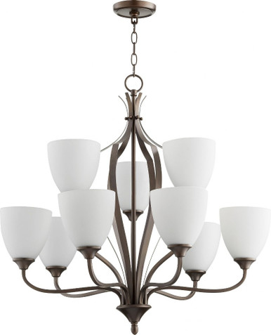 Jardin 9 Light Large 2 Tier Chandelier by Quorum - 6127-9