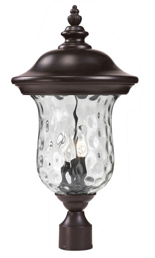Armstrong 3 Light Outdoor Post Mount Lantern 12.38 x 23.5 Inches by Z-Lite - 533PHB-RBRZ