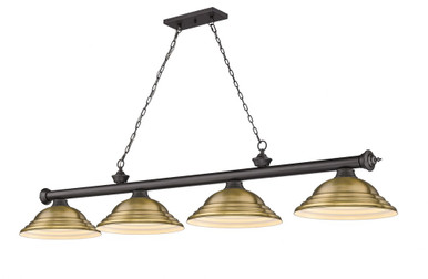 Cordon 4 Light Billiard 14 x 14 Inch by Z-Lite 2306-4BRZ-SRB - 2306-4BRZ-SRB
