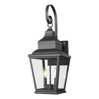 Raphael 2 Light Outdoor Wall Mount 23.75 Inch Tall X 9 Inch Wide by Z Lite - 5029M-BK