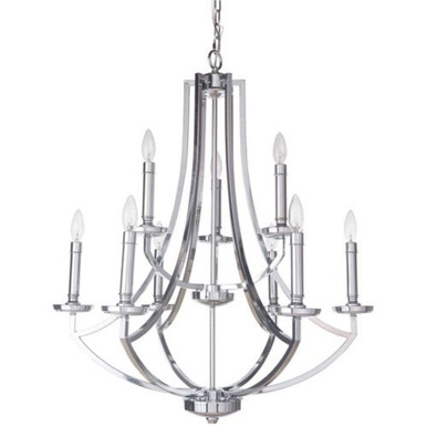 Hayden 9 Light Chandelier 33.25 Inch Tall and 28.37 Inch Wide by Craftmade - 40029-CH