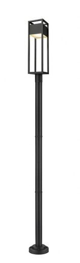 Barwick 14W 1 LED Outdoor Post Mount Lantern 9 x 100.75 Inches by Z-Lite - 585PHBR-567P-BK-LED