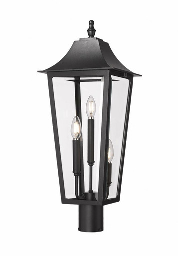Gannon 3 Light Outdoor Post Mount 26.75 x 10 Inches by Z-Lite - 5008PHBR-BK