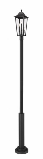 Gannon 3 Light Outdoor Post Mount 121.5 x 12 Inches by Z-Lite - 5008PHBR-5010P-BK