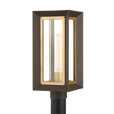 Lowry 1 Light Outdoor Post Mount In Modern Style 17 x 7.5 Inches by Troy - P4055-TBZ/PBR