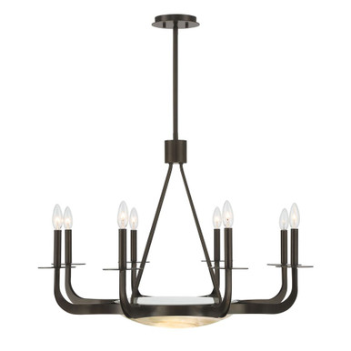 Salford 9 Light Chandelier with Downlight 24 X 34 Inch Wide by Savoy House - 1-1487-9-15