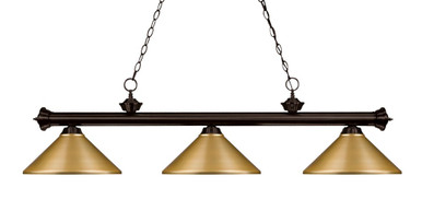 Riviera 3 Light Island/Billiard 16 x 16 Inch by Z-Lite 200-3BRZ-MSG - 200-3BRZ-MSG