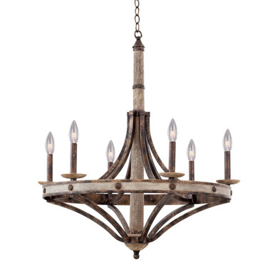 Coronado 6 Light Large Chandelier by Kalco - 7046FG