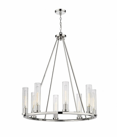 Beau 8 Light Chandelier In Modern Style 40 x 33 Inches Wide by Z-Lite - 3031-8PN