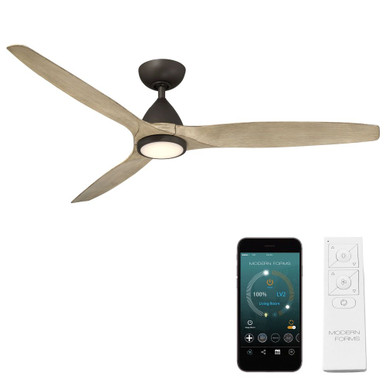 Skylark 3 Blade Ceiling Fan with Light Kit 62 Inch Wide by Modern Forms - FR-W2202-62L-BZ/WO