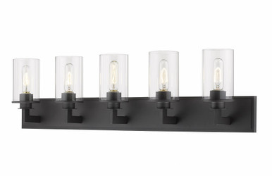 Savannah 5 Light Clear Glass Vanity Fixture by Z Lite - 462-5V-BRZ