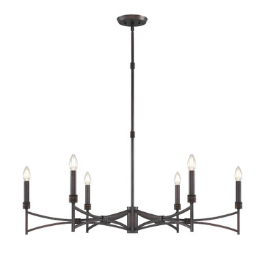 Gardner 6 Light Chandelier 5 Inch Tall and 40 Inch Wide by Savoy House - 1-8166-6-26