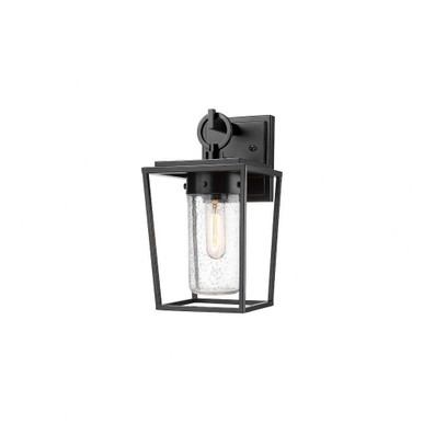 Sheridan 1 Light Seedy Glass Outdoor Wall Lantern 13 Inch Tall by Z Lite - 594S-BK