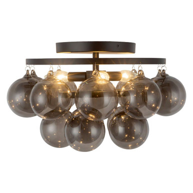 Faye 3 Light Semi Flush Mount 10.5 Inch Tall and 17.75 Inch Wide by Alora - SF654318