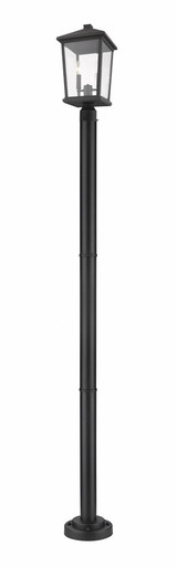 Beacon 2 Light Outdoor Post Mount Lantern 9.5 x 83 Inches by Z-Lite - 568PHBR-567P-BK