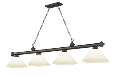 Cordon 4 Light Billiard 15 x 14 Inch by Z-Lite 2306-4BRZ-AMO14 - 2306-4BRZ-AMO14