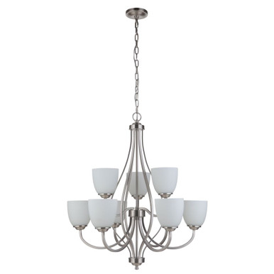 Serene 9 Light Chandelier 32.88 Inch Tall and 29.5 Inch Wide by Craftmade - 49929-BNK-WG