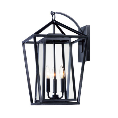 Artisan 3 Light Candle Style Outdoor Wall Lantern by Maxim - 3176CLBK
