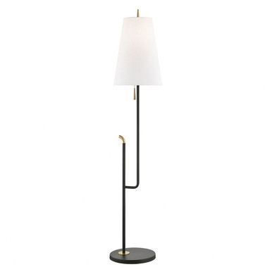 Lillian One Light Floor Lamp 12 Inches by 60.5 Inches High by Mitzi - HL349401-AGB/BK