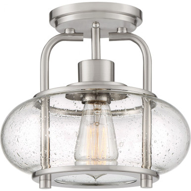 Trilogy 1 Light 10 Inch Wide Semi Flush Mount by Quoizel - TRG1710