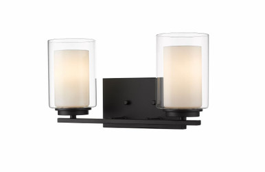Willow 2 Light Candle Style Vanity Light by Z Lite - 426-2V-MB