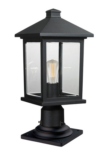 Portland 1 Light Outdoor Pier Mount Light 18 x 8 In by Z-Lite - 531PHMR-533PM-BK