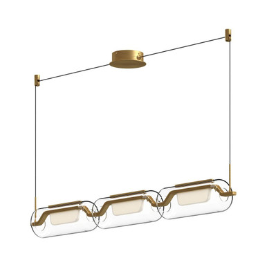 Hilo 29W LED Linear Pendant 6.88 Inch Tall and 4.75 Inch Wide by Kuzco - LP28543-BG-UNV