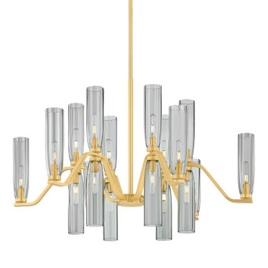 Harpswell 18 Light Chandelier 28.25 Inch and 43 Inch Wide by Hudson Valley - 6817-AGB