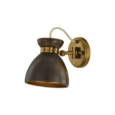 Allston 1 Light Wall Sconce 7 Inch Tall and 6.5 Inch Wide by Troy - B7307-PBR/CMU
