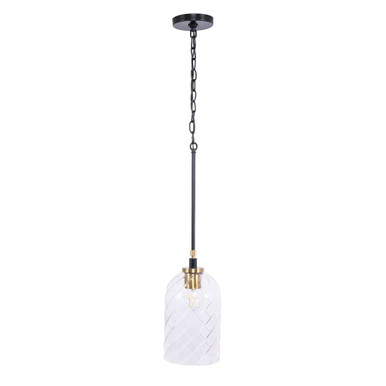 Council 1 Light Pendant 13.5 Inch Tall and 7 Inch Wide by Craftmade - 60391-FBSB-C