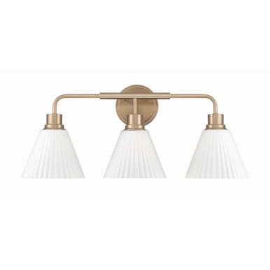 Pleated II 3 Light Bath Vanity 10.75 Inch Tall X 25 Inch Wide by Craftmade - 62303