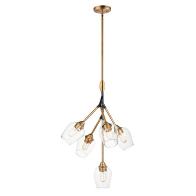 Savvy 4W 5 LED Pendant 30.5 Inch Tall and 24.25 Inch Wide by Maxim - 26343CLABBK